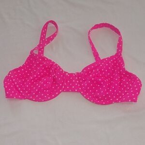 Pink Polka Dot Swim Top Small